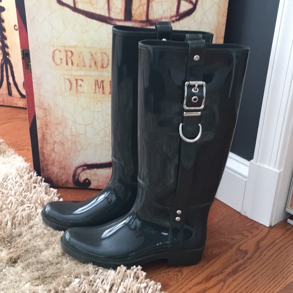 Navy blue Coach wellies/ rain boots